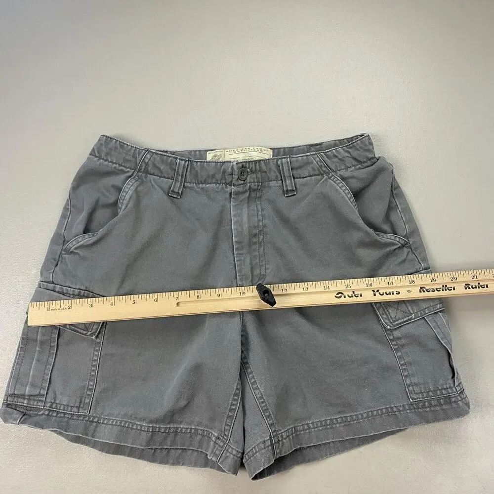 Vintage American Eagle Cargo Shorts Womens 4 Gray Canvas 90s Y2K Grunge 27x6